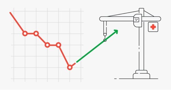 seta de queda sendo alterada em tempos de crise