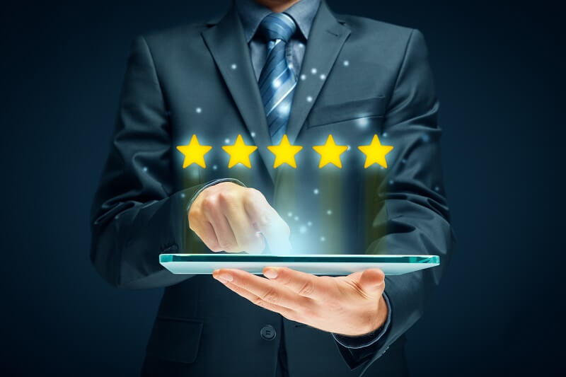 mão classifica como cinco estrelas experiência e-commerce