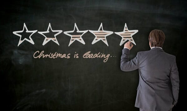 gestão em vendas: cinco estrelas sendo preenchidas - loading