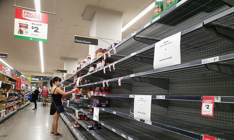 prateleiras vazias no varejo supermercado