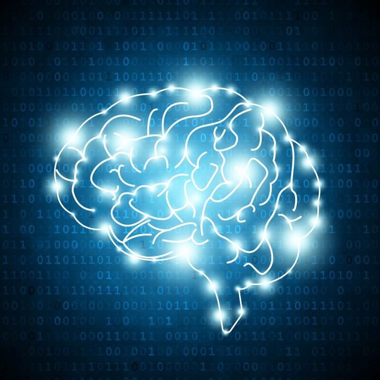 inteligência artificial: cérebro iluminado com ligações tecnológicas 01