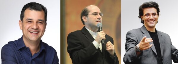 dalmir santanna, padre joaozinho e everton barnosa em Congresso de Empreendedores Católicos
