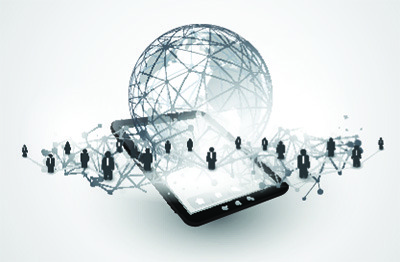 mundo com pessoas em cima de um tablet: vença seus limites