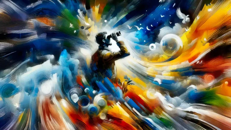 uma pessoa visualizando o sucesso com um binóculo